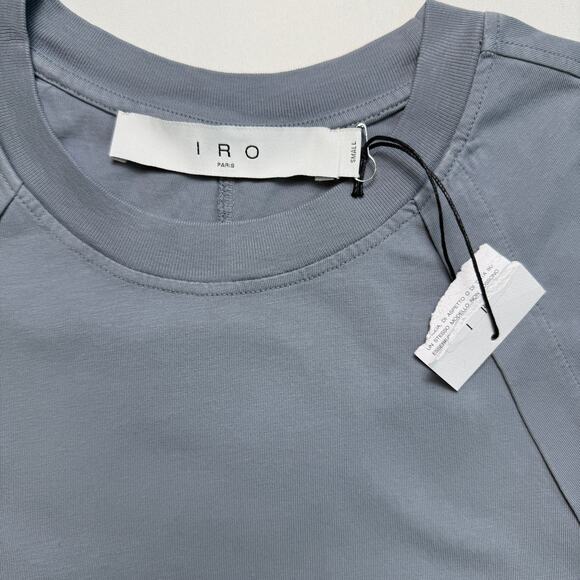 IRO Paris “Elona” Asymmetric Ruched Mini Dress Storm Blue NWT - Size Small - Picture 5 of 16